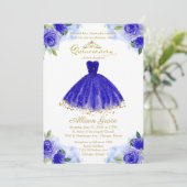 キンセアニェラ招待状ゴールドフォイル王室のブルードレス 招待状 (スタンド正面)