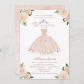 キンセアニェラ招待状スペインの赤面ガウンフローラ 招待状 (正面/裏面)