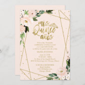 キンセアニェラ招待状スペインの赤面ゴールドフォイル 招待状 (正面/裏面)