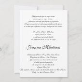 キンセアニェラ招待状スペインの 招待状 (裏面)