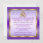 キンセアニェラ招待状パきらめくープルラベンダー金ゴールド 招待状 (裏面)