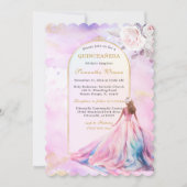 キンセアニェラ招待状ピンクと金ゴールド 招待状 (正面)
