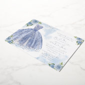 キンセアニェラ招待状フローラブルーガウンシルバー 箔招待状 (回転した状態)