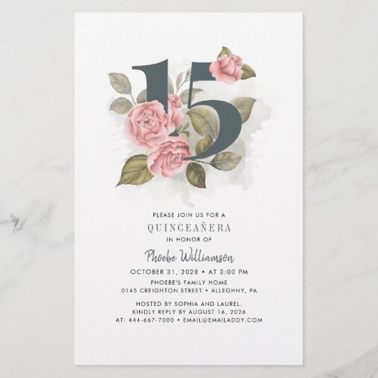 キンセアニェラ招待状フローラ15thバースデーパーティー 便箋 (正面)