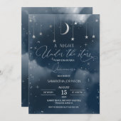 キンセアニェラ招待状ムーンアンドスターズQuinceaenera 招待状 (正面/裏面)