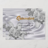 キンセアニェラ招待15誕生日 エレガント 招待状 (正面/裏面)