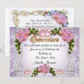 キンセアニェラ招待15誕生日 招待状 (正面/裏面)