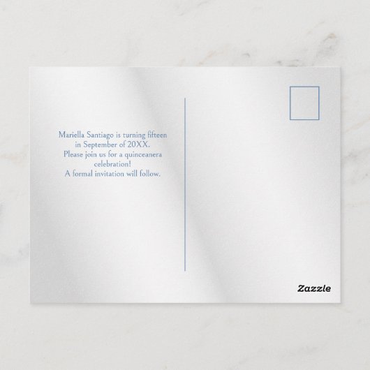 キンセアニェラ日付の青いポストカードを保存 ポストカード (裏面)