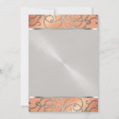 キンセアニェラ桃と銀のフィリグリーの渦巻き 招待状 (裏面)