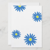 キンセアニェラ楽しいデイジーメッセージ文字ブルー 招待状 (裏面)