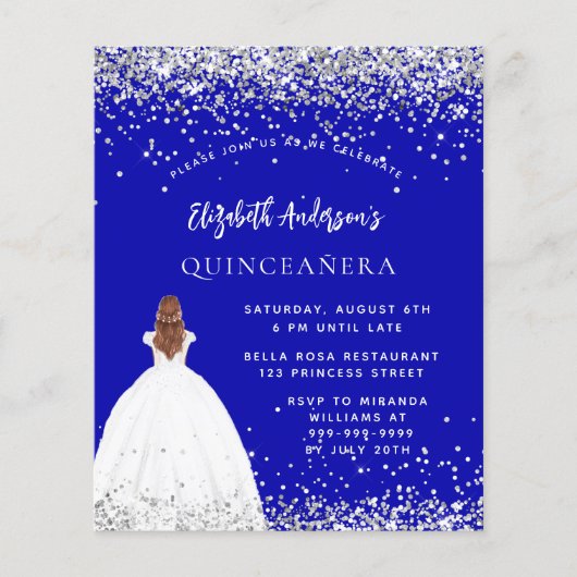 キンセアニェラ王室のブルーのドレスの予算案 チラシ (正面)