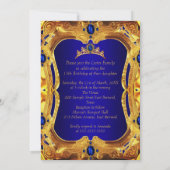 キンセアニェラ王室のブルーウルトラ金ゴールドティアラパーティー 招待状 (裏面)