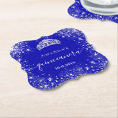 キンセアニェラ王室のブルーシルバーグリッターティアラの名前 ペーパーコースター (アングル)