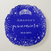 キンセアニェラ王室のブルーシルバーグリッターティアラの名前 ラウンドクッション (正面)