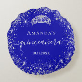 キンセアニェラ王室のブルーシルバーグリッターティアラの名前 ラウンドクッション (裏面)