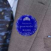 キンセアニェラ王室のブルーシルバーグリッターティアラの名前 缶バッジ