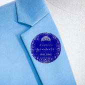 キンセアニェラ王室のブルーシルバーグリッターティアラの名前 缶バッジ