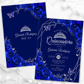 キンセアニェラ王室のブルーシルバーフローラ 招待状
