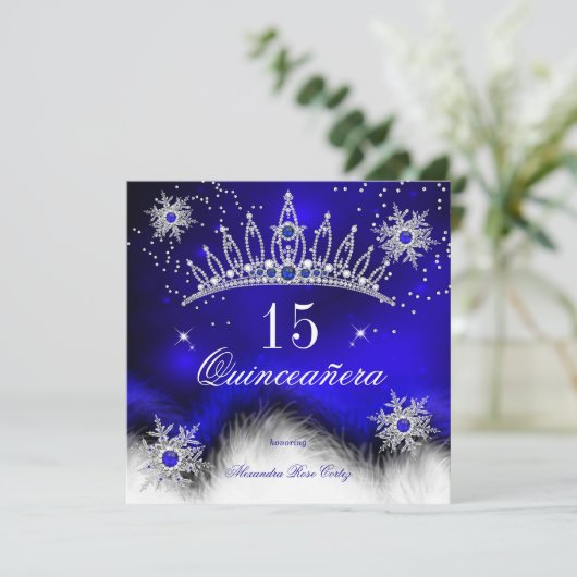キンセアニェラ王室のブルースノーフレーク15誕生日 招待状 (スタンド正面)