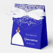 キンセアニェラ王室のブルーホワイトドレスパーティー フェイバーボックス (正面サイド)