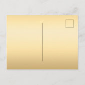 キンセアニェラ王室のブルー金ゴールドグリッタードレス花模様 インビテーションポストカード (裏面)