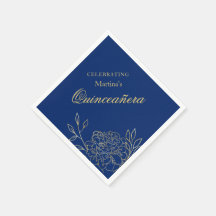 キンセアニェラ王室のブルー金ゴールドフラワーズ15誕生日