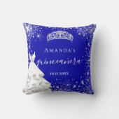キンセアニェラ王室のブルー銀グリッターティアラ クッション (正面)