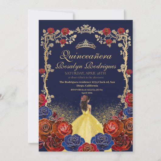 キンセアニェラ王室の美しい&アンド最高のビービーブルー 招待状 (正面)