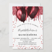 キンセアニェラ白い赤い風船 招待状 (正面)