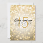 キンセアニェラ第15誕生日金ゴールド《写真》ぼけ味灯 招待状 (裏面)