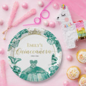 キンセアニェラ紙プレートエメラルドグリーンドレス ペーパープレート (パーティー)