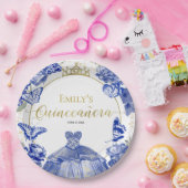 キンセアニェラ紙プレート王室のブルードレスフローラ ペーパープレート (パーティー)