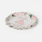 キンセアニェラ紙プレート赤面フローラピンクドレス ペーパープレート (アングル)