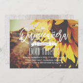 キンセアニェラ素朴ひまわりガール15誕生日 招待状 (正面/裏面)