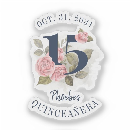 キンセアニェラ素朴フローラ15誕生日 シール (正面)
