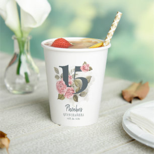 キンセアニェラ素朴フローラ15誕生日 紙コップ