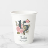 キンセアニェラ素朴フローラ15誕生日 紙コップ (正面)