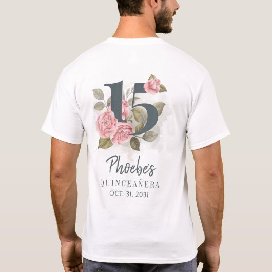 キンセアニェラ素朴フローラ15誕生日 Tシャツ (裏面)