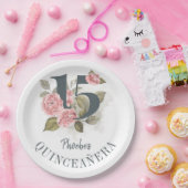 キンセアニェラ素朴第15誕生日フローラ ペーパープレート (パーティー)
