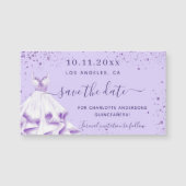 キンセアニェラ紫のドレスは日付磁石を保存 (正面)