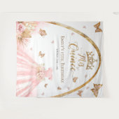 キンセアニェラ背景 |フローラ赤面ピンク タペストリー (正面(横))