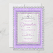 キンセアニェラ薄紫ティアラフォトバースデーパーティー 招待状 (正面)