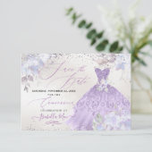 キンセアニェラ薄紫パープルグリッターガウン救デート 招待状 (スタンド正面)