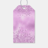 キンセアニェラ薄紫パープルグリッターフローラギフトラベル ギフトタグ (裏面)