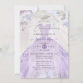 キンセアニェラ薄紫パープルシルバーグリッターガウン 招待状 (裏面)