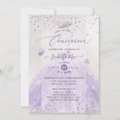 キンセアニェラ薄紫パープルシルバーグリッターガウン 招待状 (裏面)