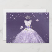 キンセアニェラ薄紫パープルシルバーグリッターガウンInvite 招待状 (裏面)