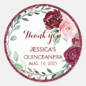 キンセアニェラ薄紫パープルフローララウンドステッカー ラウンドシール (正面)