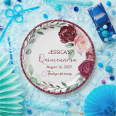 キンセアニェラ薄紫パープルフローラ紙プレート ペーパープレート (パーティー)