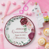 キンセアニェラ薄紫パープルフローラ紙プレート ペーパープレート (パーティー)